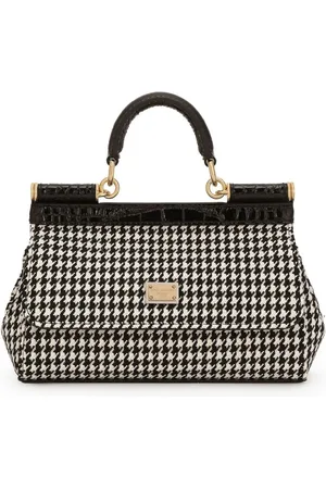 Dolce & Gabbana Small Sicily houndstooth tote bag