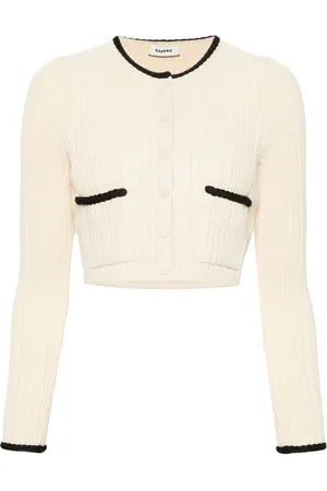 Sandro Braided trim ribbed cardigan