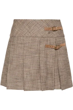 Sandro Houndstooth-pattern pleated skirt