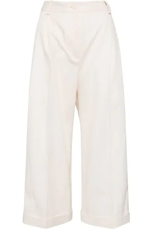 Maison Kitsuné Pleated rolled-hem trousers