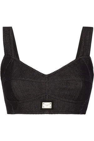 Dolce & Gabbana Logo-tag denim corset top
