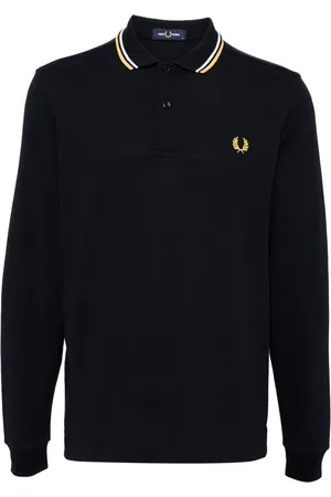 Fred Perry Logo-embroidered long-sleeved polo shirt