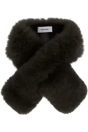 YVES SALOMON Faux-fur cotton scarf