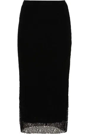 Serafini Corded lace midi skirt