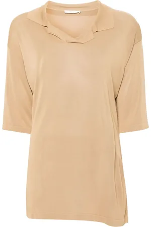 The Row Kenna fine-knit polo shirt