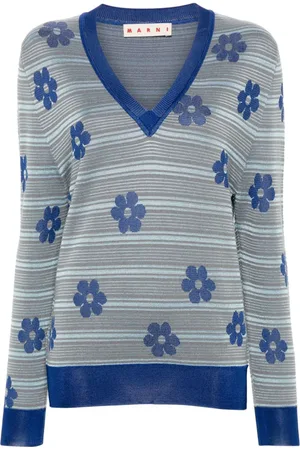 Marni Floral striped sweater
