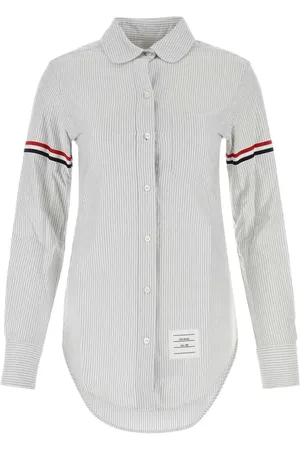 Thom Browne Vertical-stripe RWB-detail shirt
