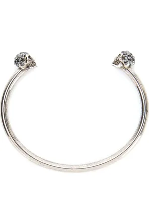 Alexander McQueen Jewelled Twin Skull bangle