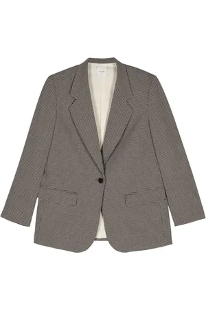 ALYSI Notched lapels checkered blazer