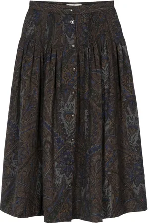 VALENTINO GARAVANI 1970s botanical-print midi skirt