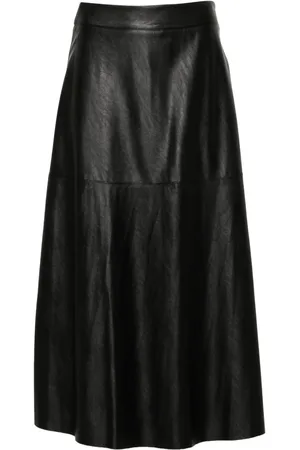 Pinko Faux-leather midi skirt