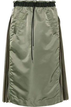 SACAI Pleat-panelled midi skirt