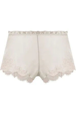 CARINE GILSON Calais-Caudry lace-trim silk shorts