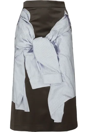 pushBUTTON Shirt printed midi skirt