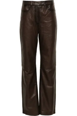 REMAIN Straight-leg leather trousers