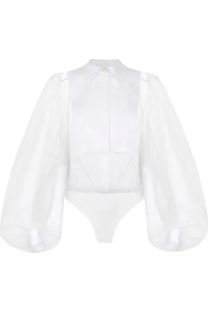 Elisabetta Franchi Embroidered organza bodysuit