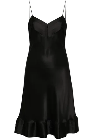 CARINE GILSON Pleated silk slip dress