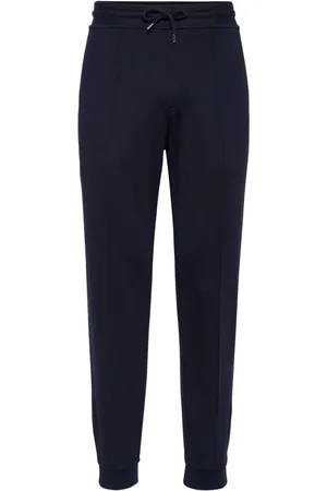 Brunello Cucinelli Pressed-crease drawstring trousers
