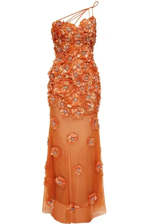 RACHEL GILBERT Bowie floral-appliqué gown