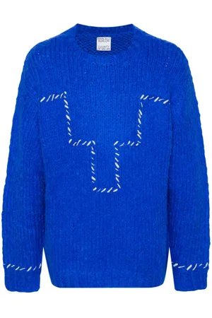 MARCELO BURLON Logo-embroidered chunky-knit jumper