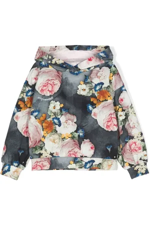 MONNALISA Floral-print jersey hoodie