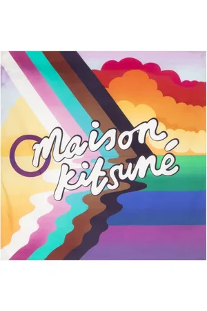Maison Kitsuné Logo-print cotton scarf