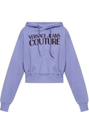 VERSACE Logo-print cotton hoodie