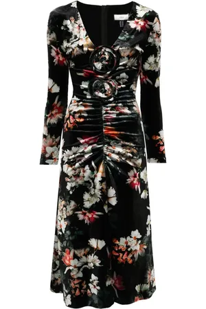 NISSA Floral-print midi dress