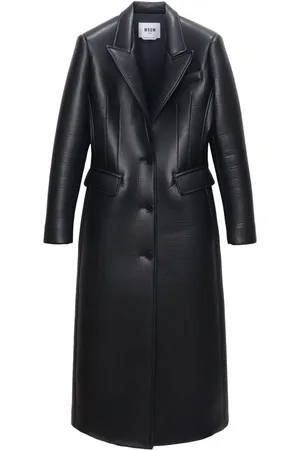 Msgm Faux-leather single-breasted coat