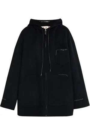 Marni Logo-embroidered wool hooded jacket