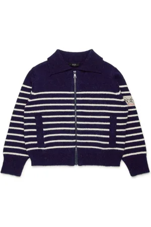 Nº21 Striped zip-up cardigan
