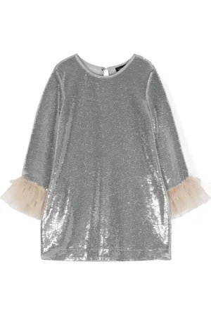 MONNALISA Round-neck sequined dress