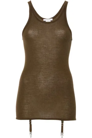 LEMAIRE Suspenders-detail seamless tank top