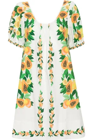 Farm Rio Papaya Salad Scarf mini dress