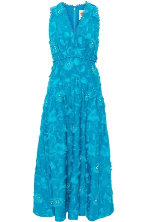 Farm Rio 3D flower sleeveless midi dress