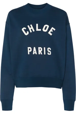 Chloé Mock-neck logo-patch sweatshirt