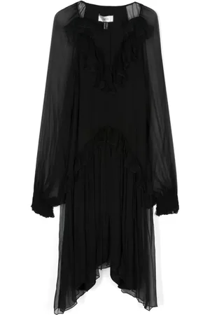 NISSA Ruffle-detail midi dress