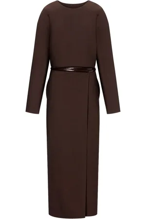 Serafini Belted long-sleeve midi dress