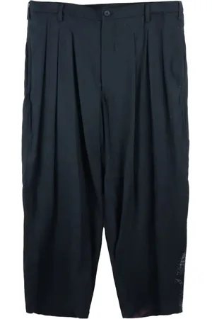 YOHJI YAMAMOTO Graphic-print pleated tapered trousers