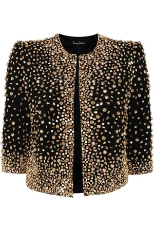 Jenny Packham Darlin crystal-embellished cropped jacket