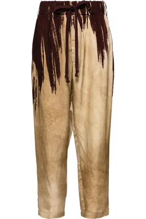 UMA WANG Abstract pattern print drawstring trousers