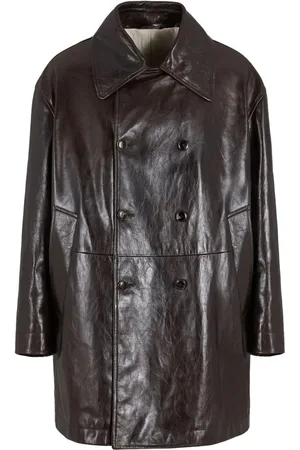 Giorgio Armani Leather double-breasted coat