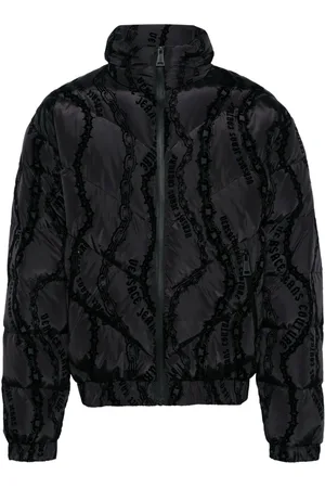 VERSACE Flocked-print quilted puffer jacket