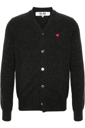 Comme des Garçons Heart-patch wool cardigan