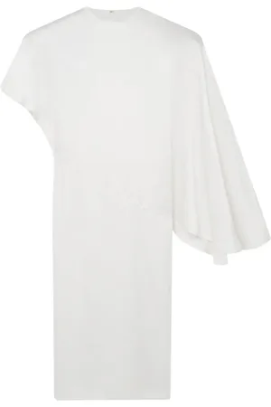 Stella McCartney Padded-shoulder asymmetric midi dress