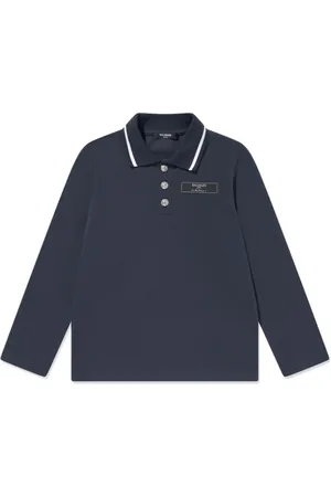 Balmain Logo-patch cotton polo shirt