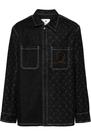 Marine Serre Moon-laser denim overshirt