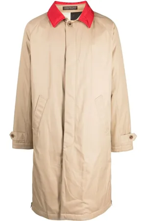 UNDERCOVER X Fragment contrasting-collar cotton raincoat