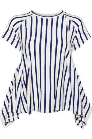 pushBUTTON Stripe Flared Hem T-shirt