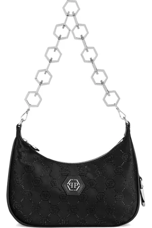 Philipp Plein Monogram-pattern satin shoulder bag